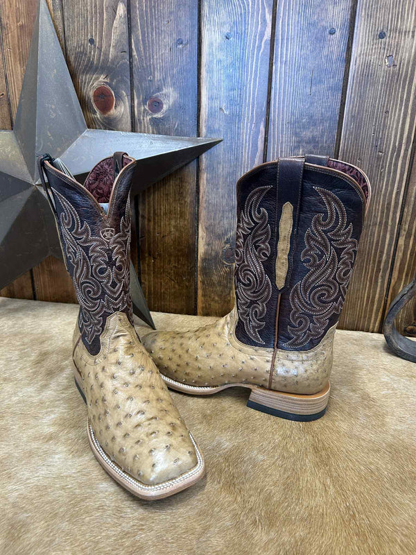 Men's Ariat Classic Cash Tan Full Quill Ostrich Boot-Men's Boots-Ariat-Lucky J Boots & More, Women's, Men's, & Kids Western Store Located in Carthage, MO