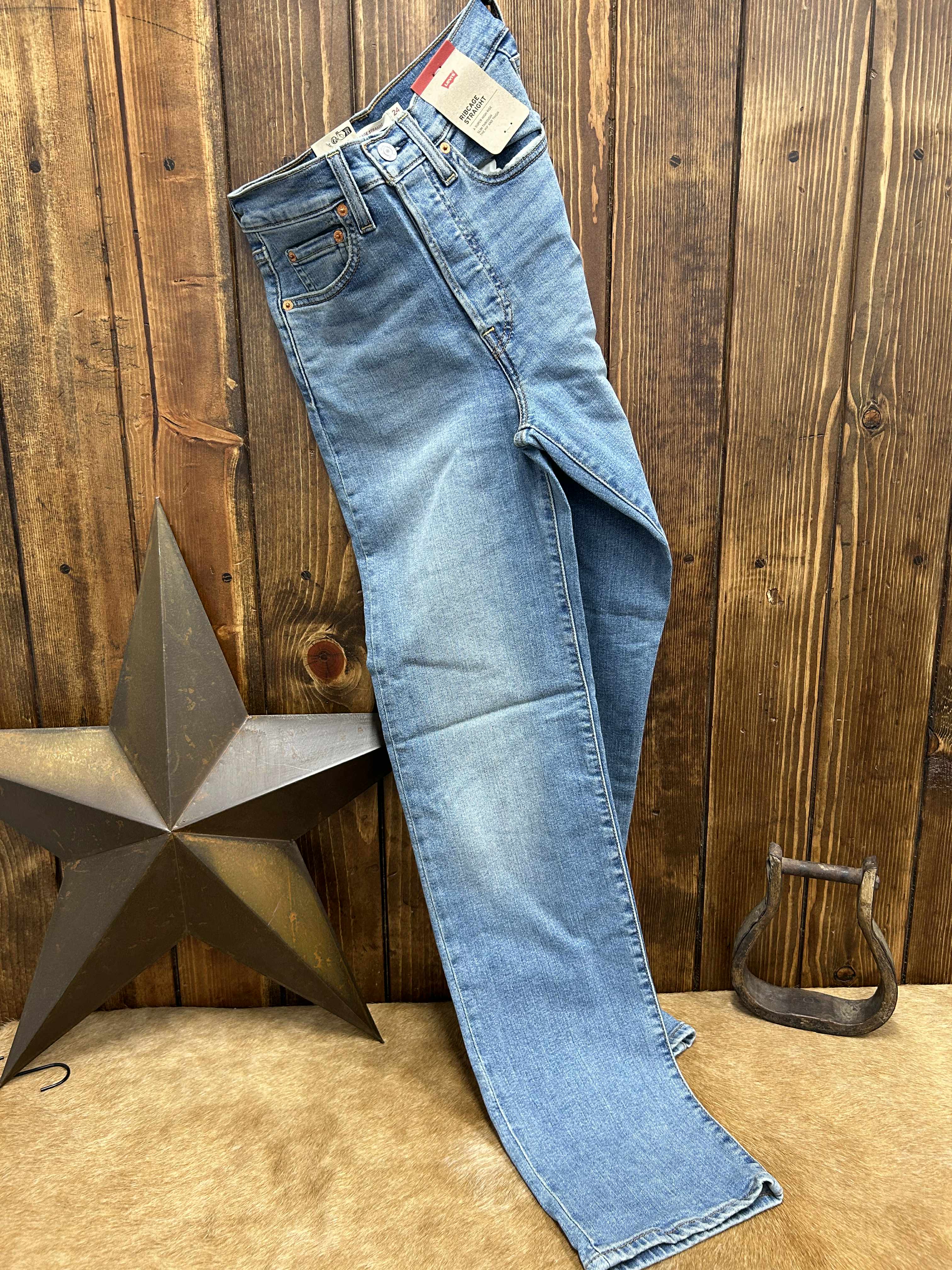 Women's Levi's Ribcage Full Length in Medium Wash Jean-Women's Denim-Levi's-Lucky J Boots & More, Women's, Men's, & Kids Western Store Located in Carthage, MO