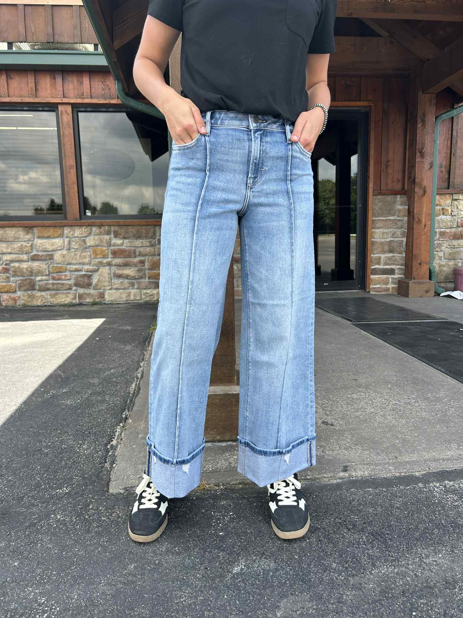 Hidden Nicki Mid Rise Extra Wide Leg Jean-Women's Denim-HIDDEN-Lucky J Boots & More, Women's, Men's, & Kids Western Store Located in Carthage, MO