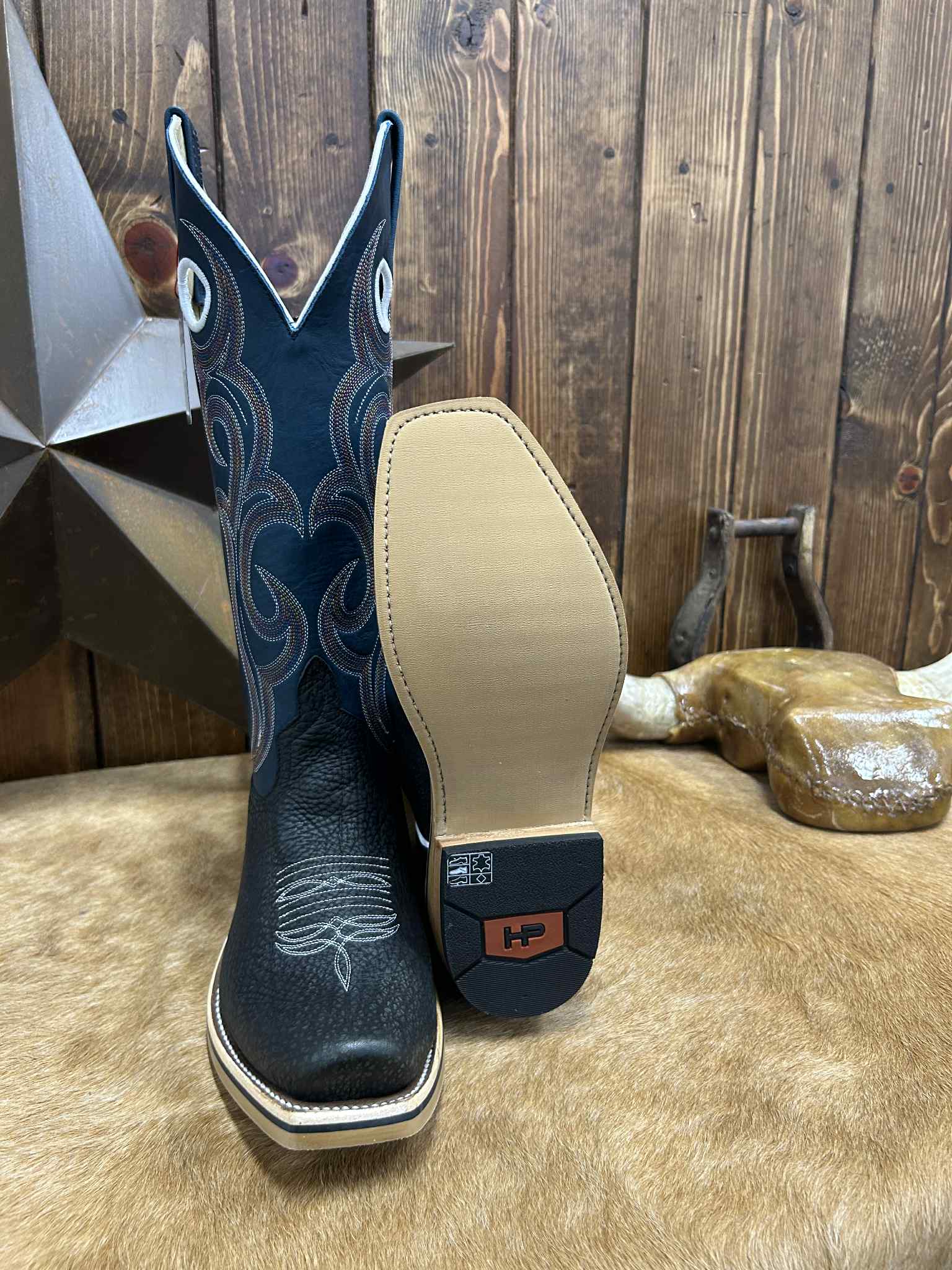 Men's Horse Power Black Rock Shrunken Bullhide Boot-Men's Boots-Horse Power-Lucky J Boots & More, Women's, Men's, & Kids Western Store Located in Carthage, MO