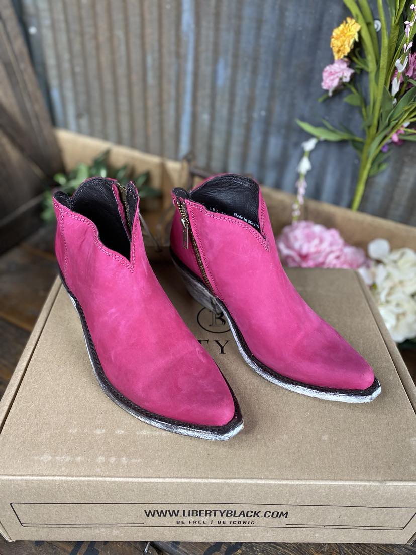 Lidia Nob Grease Fuchsia Booties by Liberty Black *FINAL SALE*-Women's Boots-Liberty Black-Lucky J Boots & More, Women's, Men's, & Kids Western Store Located in Carthage, MO