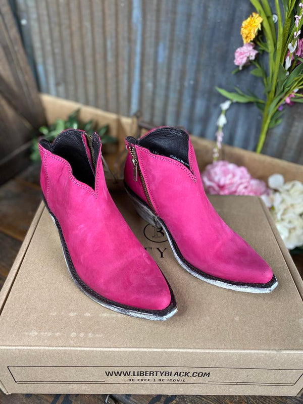 Lidia Nob Grease Fuchsia Booties by Liberty Black *FINAL SALE*-Women's Boots-Liberty Black-Lucky J Boots & More, Women's, Men's, & Kids Western Store Located in Carthage, MO