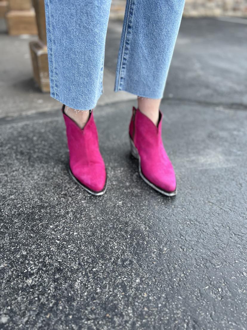 Lidia Nob Grease Fuchsia Booties by Liberty Black *FINAL SALE*-Women's Boots-Liberty Black-Lucky J Boots & More, Women's, Men's, & Kids Western Store Located in Carthage, MO