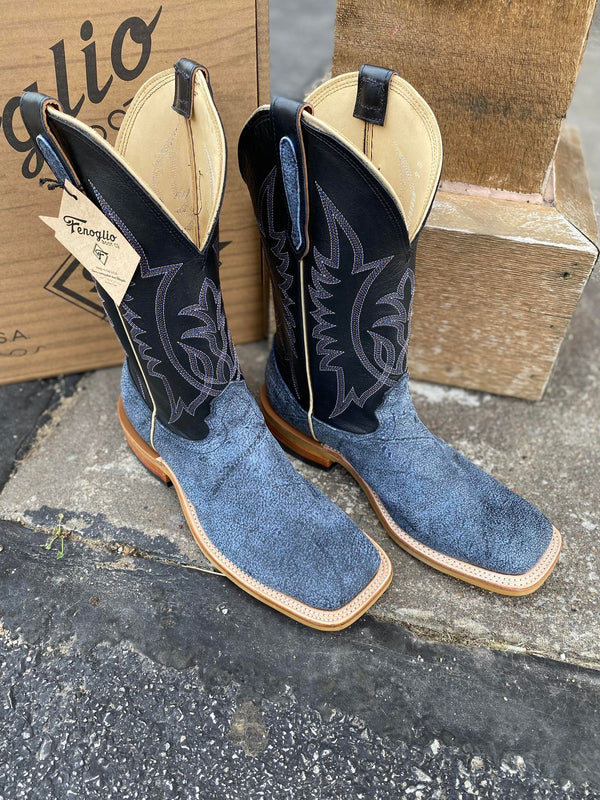 Men's Fenoglio Navy Cape Buffalo Boot-Men's Boots-Fenoglio Boots-Lucky J Boots & More, Women's, Men's, & Kids Western Store Located in Carthage, MO