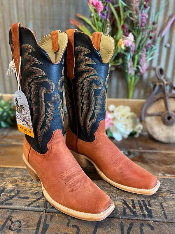 Men's R. Watson Cognac Boar Boot-Men's Boots-R. Watson-Lucky J Boots & More, Women's, Men's, & Kids Western Store Located in Carthage, MO
