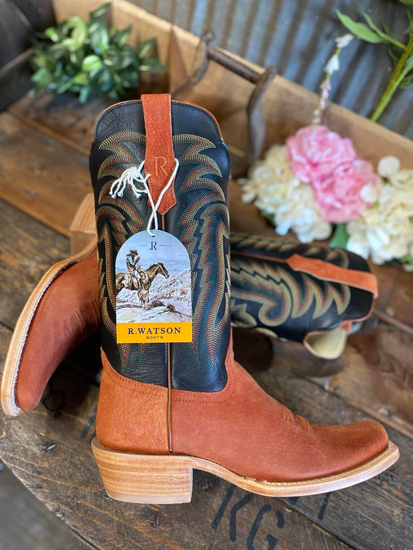 Men's R. Watson Cognac Boar Boot-Men's Boots-R. Watson-Lucky J Boots & More, Women's, Men's, & Kids Western Store Located in Carthage, MO