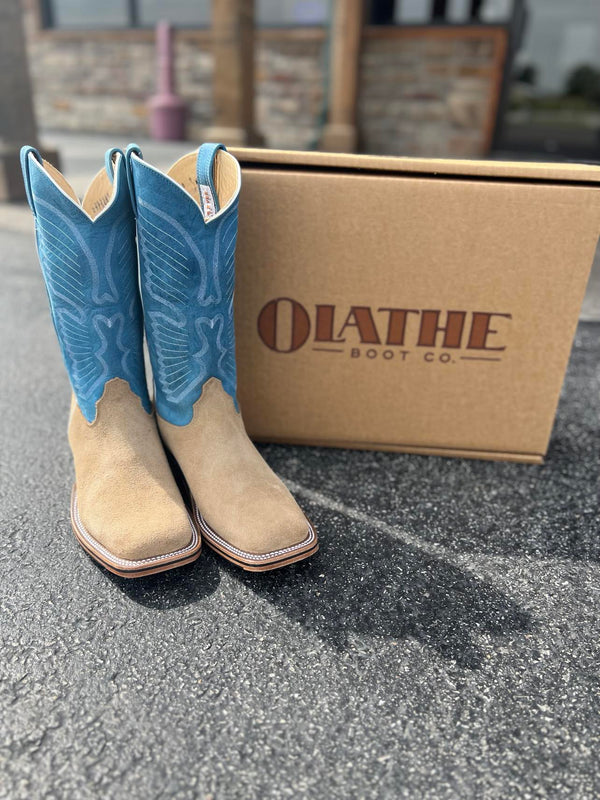 Men's Olathe Mesquite Beeswax Square Toe Boots-Men's Boots-Olathe-Lucky J Boots & More, Women's, Men's, & Kids Western Store Located in Carthage, MO