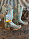 Women's R. Watson Teal and Copper Python Boot-Women's Boots-R. Watson-Lucky J Boots & More, Women's, Men's, & Kids Western Store Located in Carthage, MO