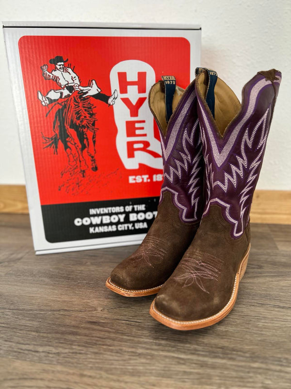 Men's Hyer Culver Brown Roughout Boot-Men's Boots-HYER Boots-Lucky J Boots & More, Women's, Men's, & Kids Western Store Located in Carthage, MO