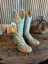 Women's R. Watson Teal and Copper Python Boot-Women's Boots-R. Watson-Lucky J Boots & More, Women's, Men's, & Kids Western Store Located in Carthage, MO