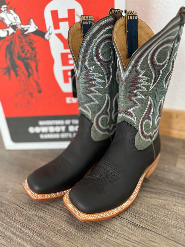 Men's Hyer Codell Chocolate Mule Cowhide Boot-Men's Boots-HYER Boots-Lucky J Boots & More, Women's, Men's, & Kids Western Store Located in Carthage, MO