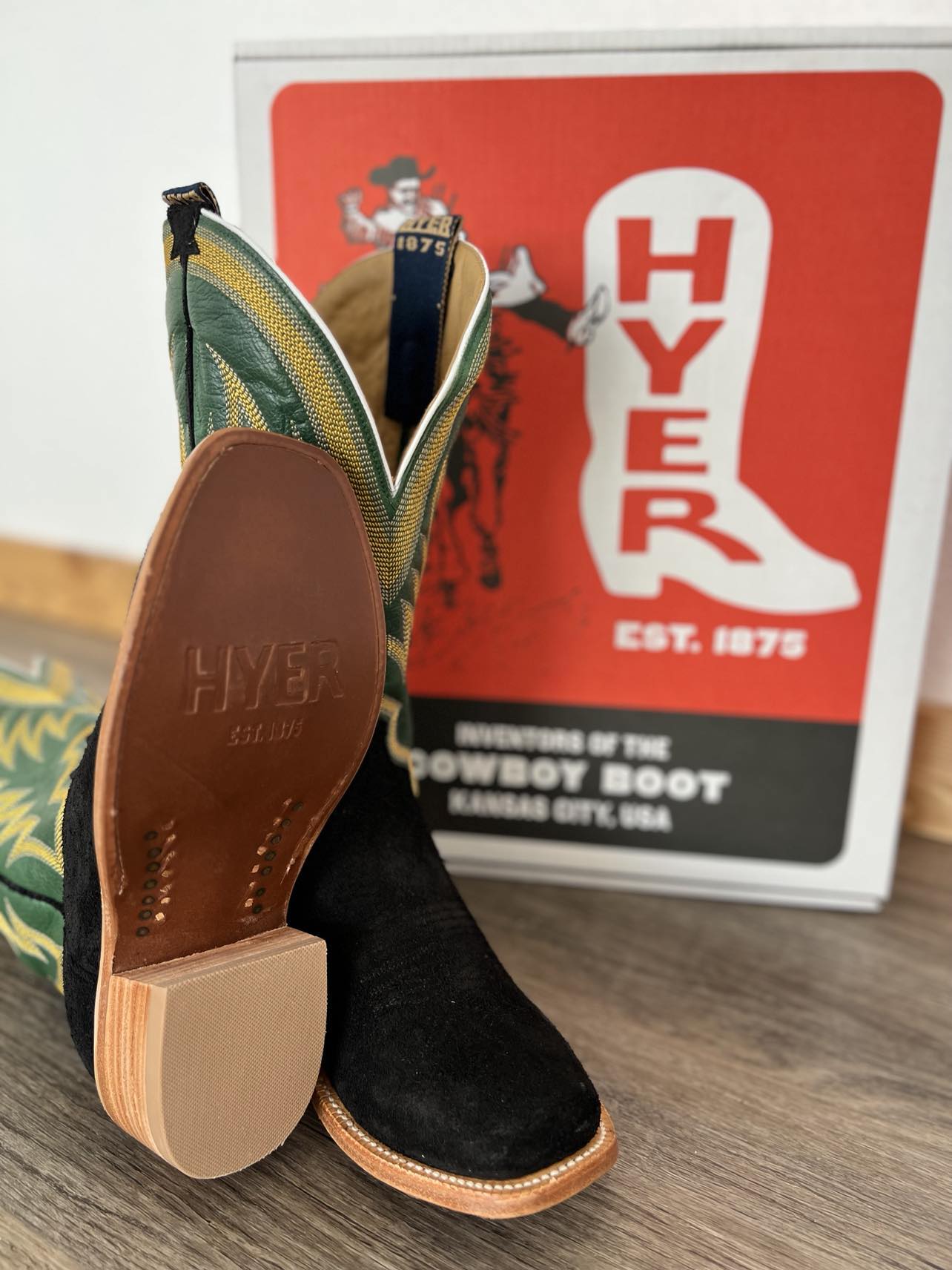 Men's Hyer Culver Black Roughout Boot-Men's Boots-HYER Boots-Lucky J Boots & More, Women's, Men's, & Kids Western Store Located in Carthage, MO