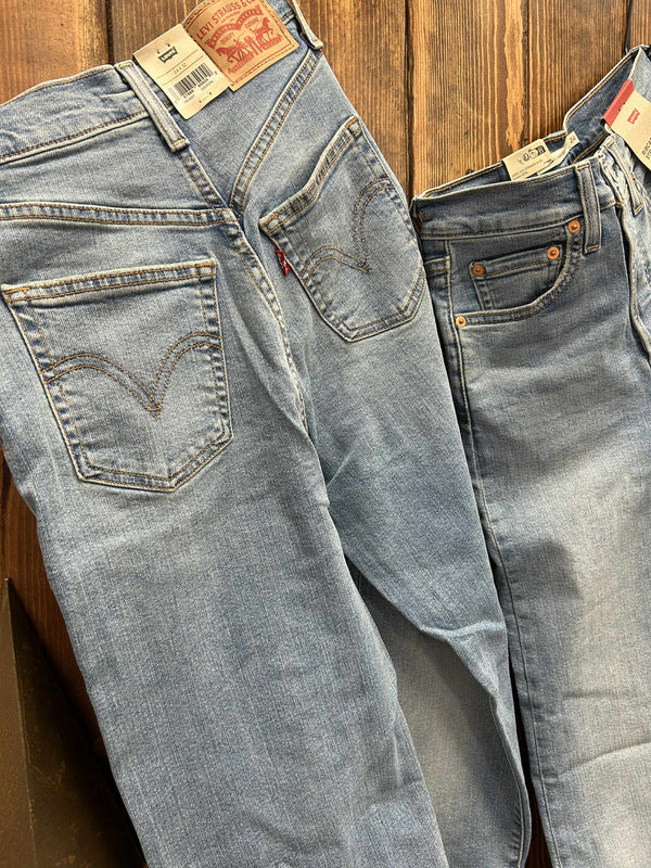 Women's Levi's Ribcage Full Length in Medium Wash Jean-Women's Denim-Levi's-Lucky J Boots & More, Women's, Men's, & Kids Western Store Located in Carthage, MO