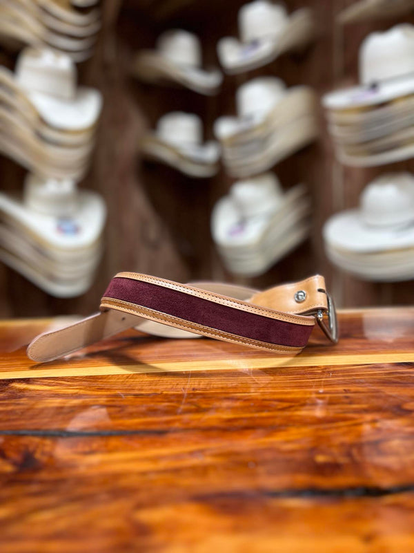 R Watson Rhubarb Suede Belt-Belts-R. Watson-Lucky J Boots & More, Women's, Men's, & Kids Western Store Located in Carthage, MO