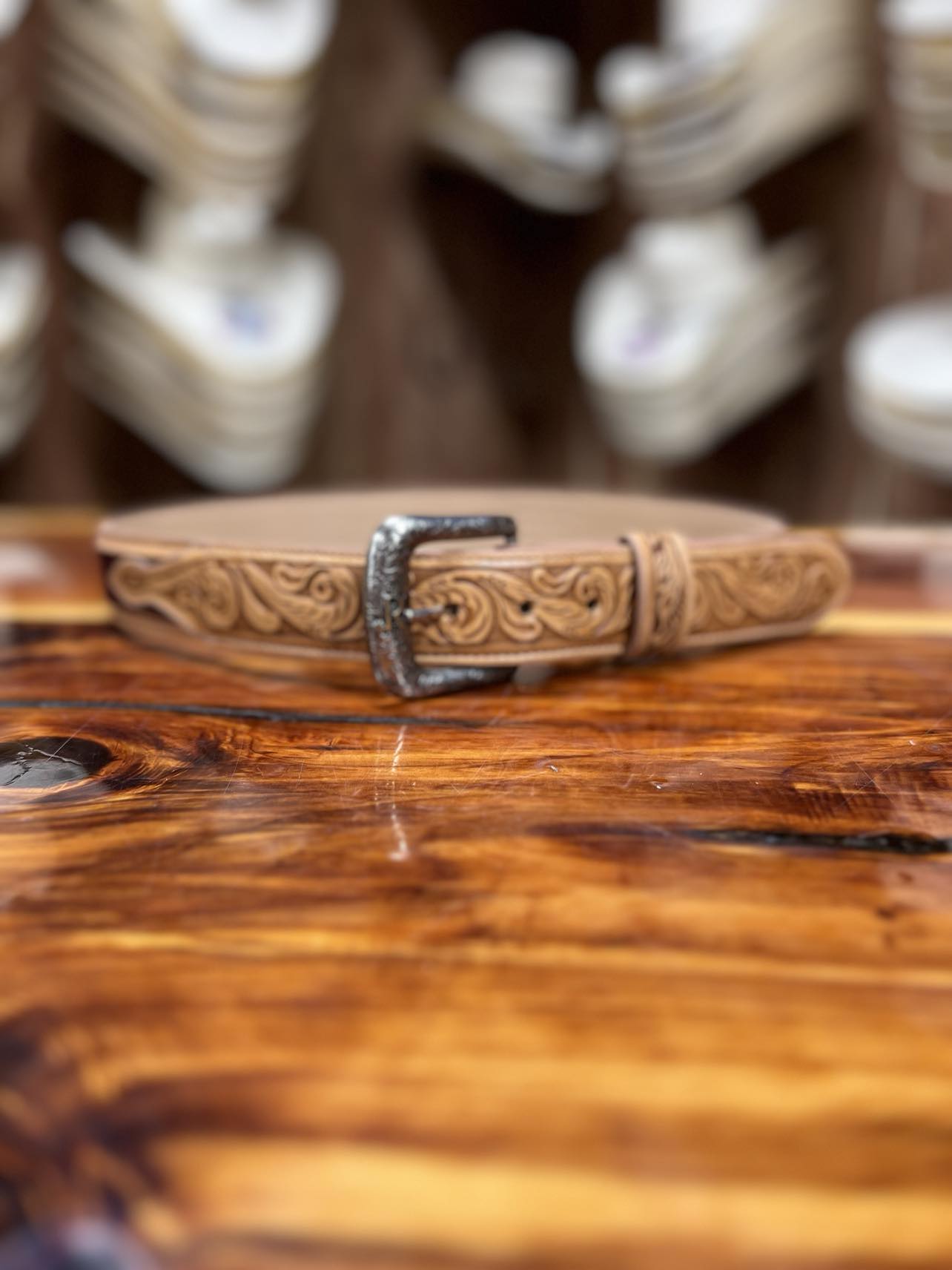 R Watson Rhubarb Suede Belt-Belts-R. Watson-Lucky J Boots & More, Women's, Men's, & Kids Western Store Located in Carthage, MO