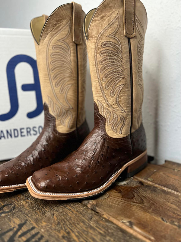 Men's Anderson Bean Cafe Americano FQ Ostrich Boot-Men's Boots-Anderson Bean-Lucky J Boots & More, Women's, Men's, & Kids Western Store Located in Carthage, MO