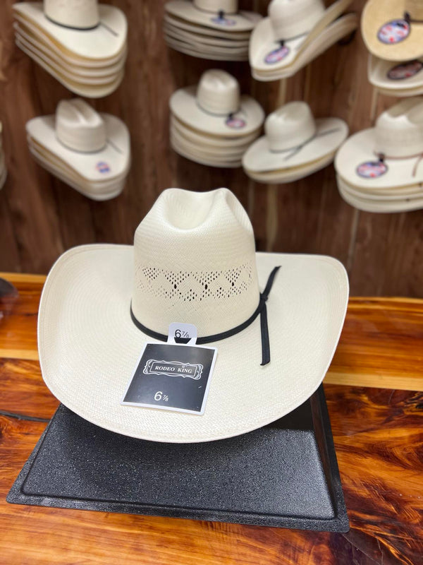 Rodeo King Quenten High Point Straw Hat 4.5" Brim-Straw Cowboy Hats-Rodeo King-Lucky J Boots & More, Women's, Men's, & Kids Western Store Located in Carthage, MO