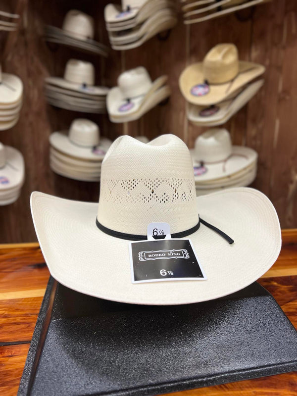 Rodeo King Quenten High Point Straw Hat 4.5" Brim-Straw Cowboy Hats-Rodeo King-Lucky J Boots & More, Women's, Men's, & Kids Western Store Located in Carthage, MO