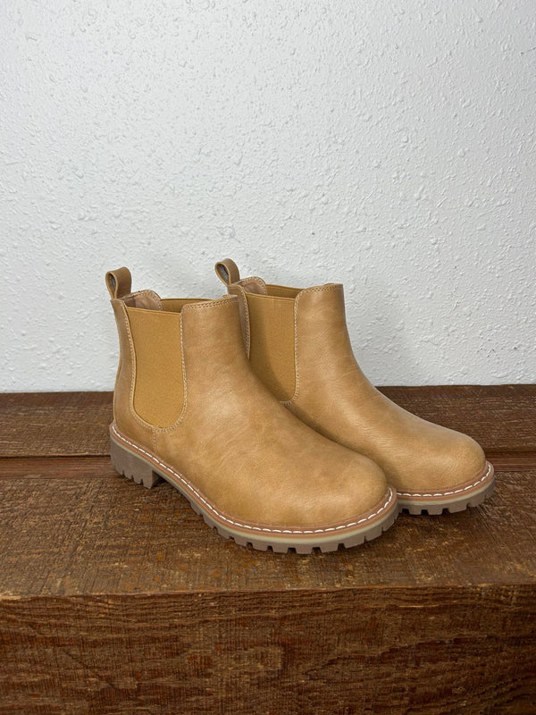 Corkys Cider Sippin in Caramel Booties *FINAL SALE*-Women's Boots-Corkys Footwear-Lucky J Boots & More, Women's, Men's, & Kids Western Store Located in Carthage, MO