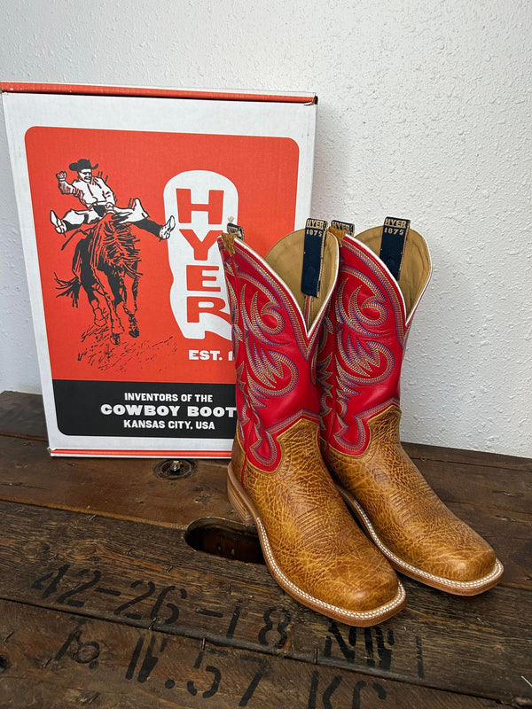 Men's Hyer Sawyer Tan Shrunken Shoulder Boot-Men's Boots-HYER Boots-Lucky J Boots & More, Women's, Men's, & Kids Western Store Located in Carthage, MO