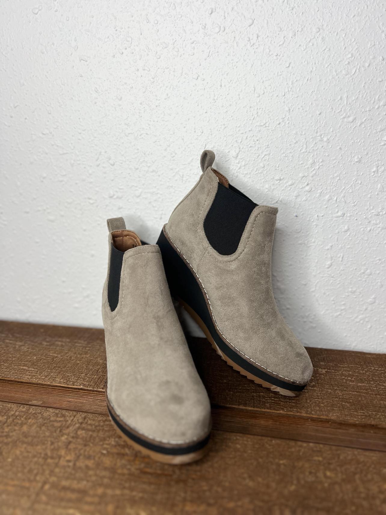 Corkys Love you a Latte in Grey Suede Booties *FINAL SALE*-Women's Boots-Corkys Footwear-Lucky J Boots & More, Women's, Men's, & Kids Western Store Located in Carthage, MO