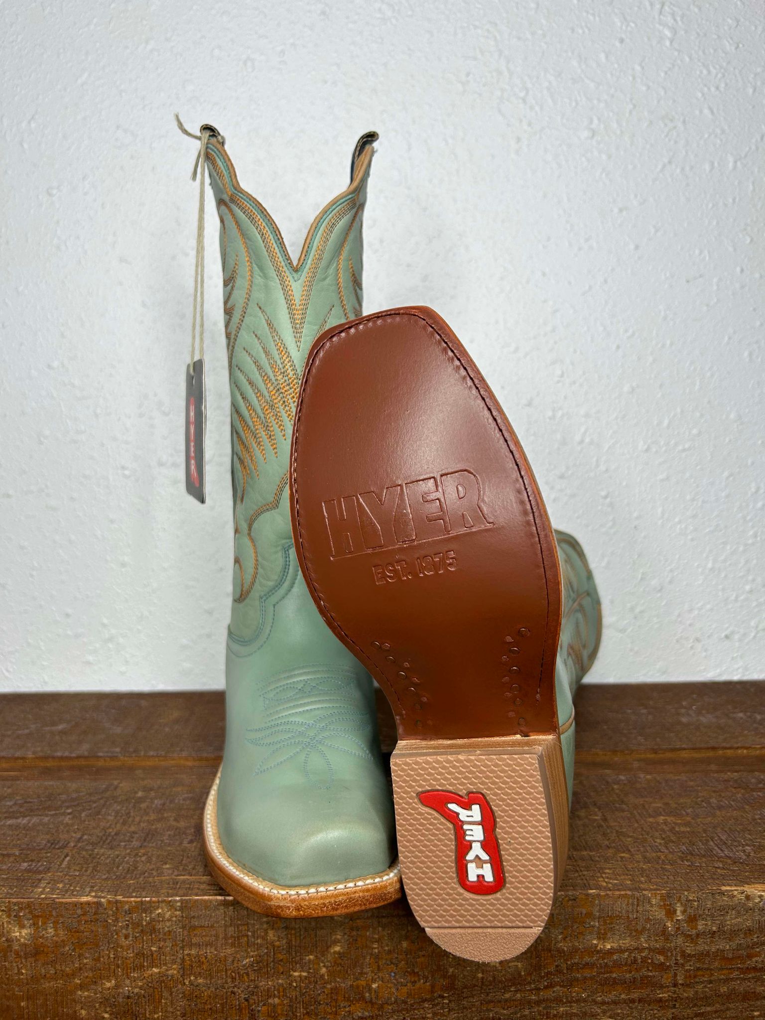 Women's Hyer Leawood Robin's Egg Cowhide Boot-Women's Boots-HYER Boots-Lucky J Boots & More, Women's, Men's, & Kids Western Store Located in Carthage, MO