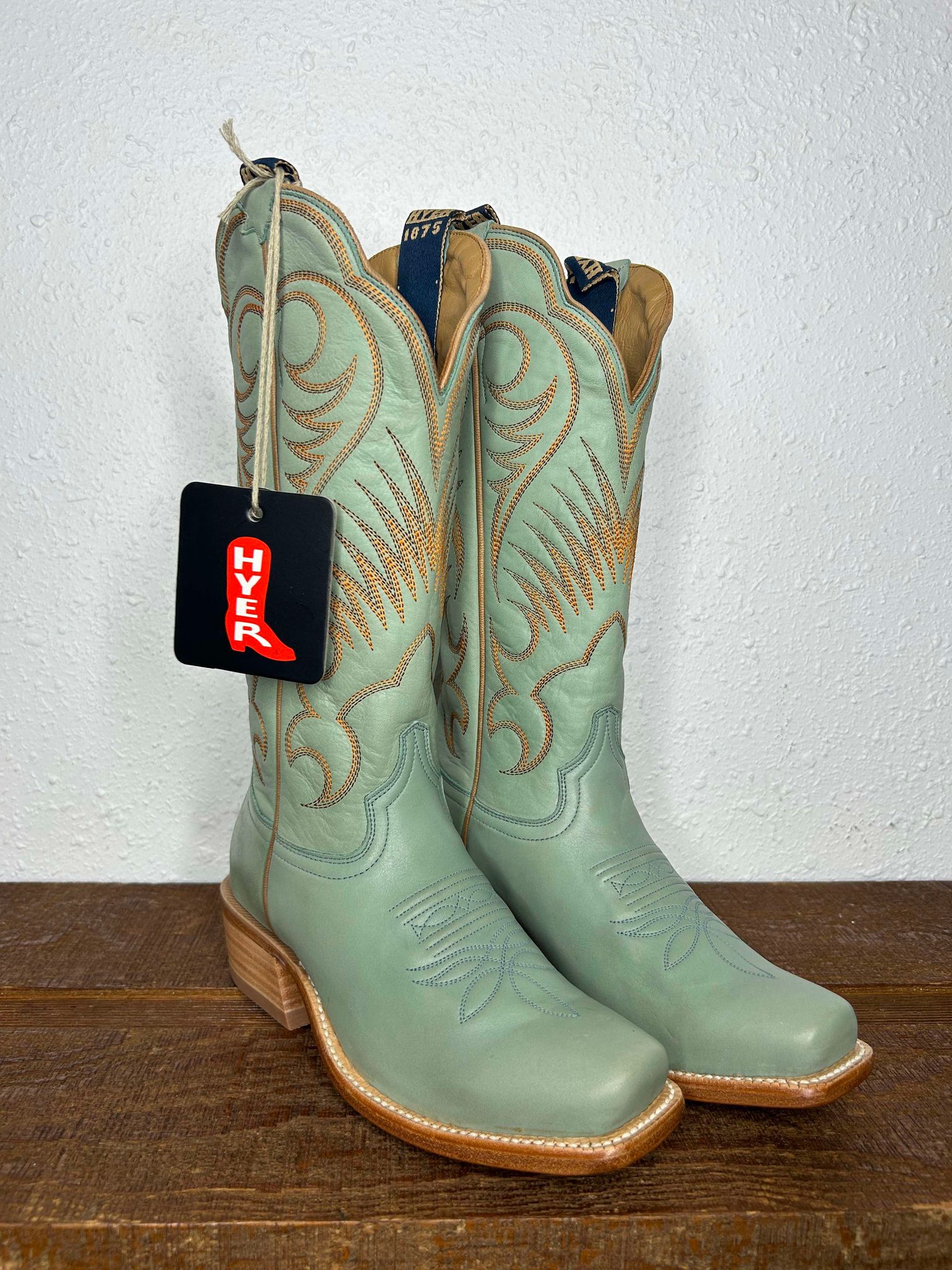 Women's Hyer Leawood Robin's Egg Cowhide Boot-Women's Boots-HYER Boots-Lucky J Boots & More, Women's, Men's, & Kids Western Store Located in Carthage, MO