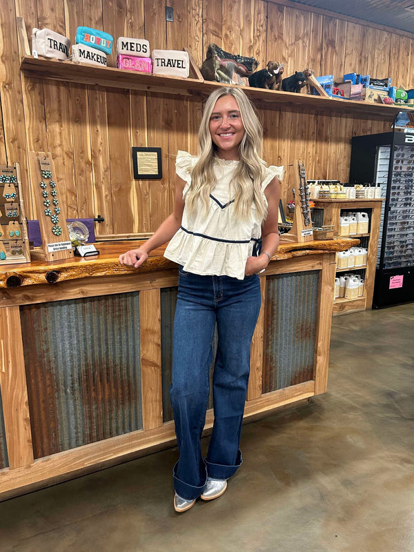 Women's Shay High Rise Trouser by Stetson *FINAL SALE*-Women's Denim-Stetson-Lucky J Boots & More, Women's, Men's, & Kids Western Store Located in Carthage, MO