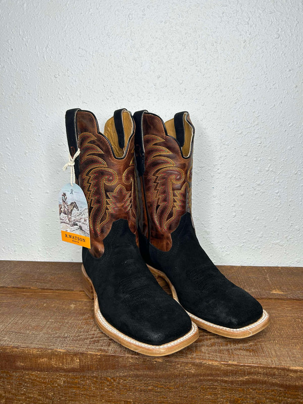 Men's R. Watson Black Roughout Boot-Men's Boots-R. Watson-Lucky J Boots & More, Women's, Men's, & Kids Western Store Located in Carthage, MO