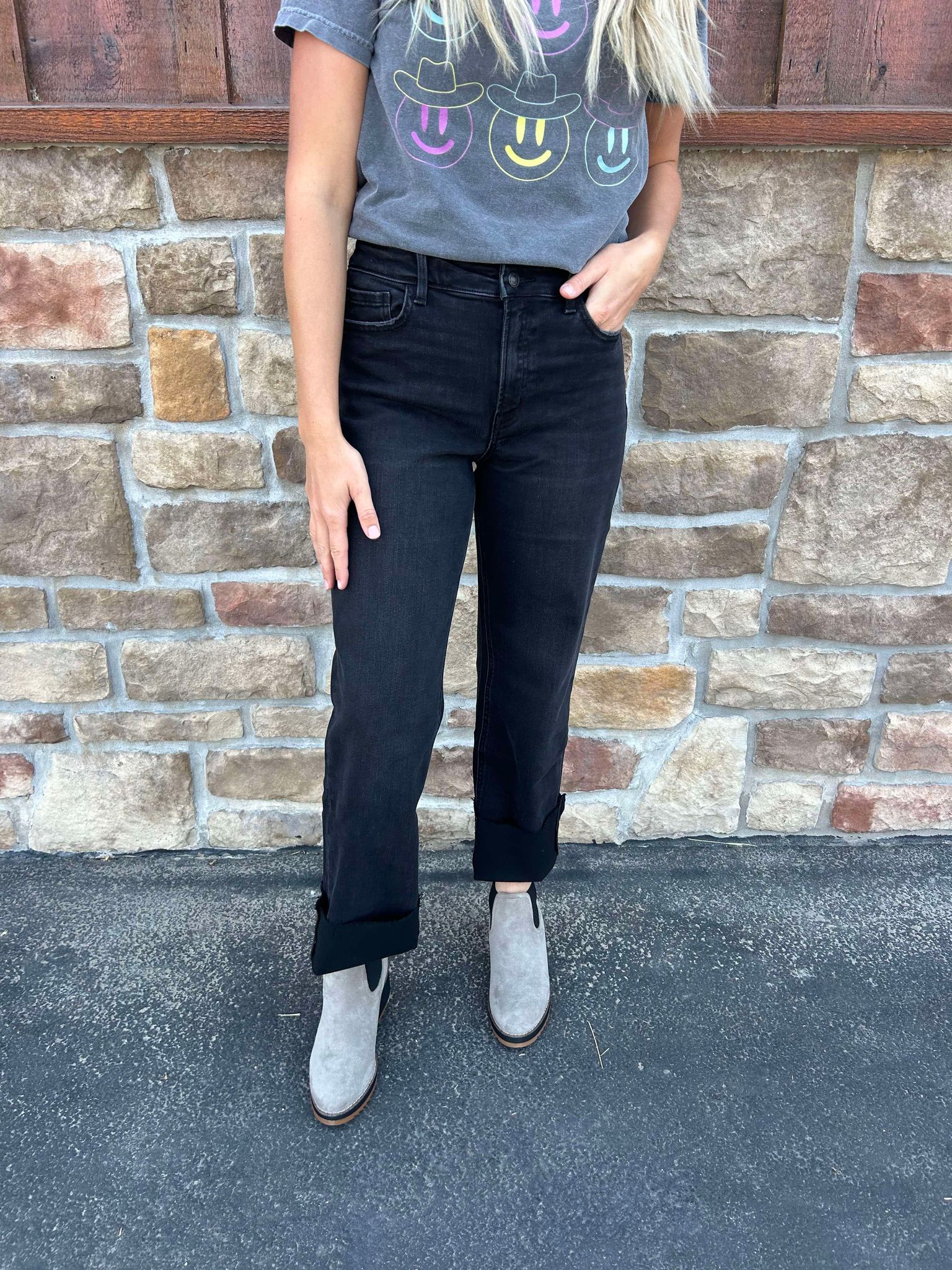 Molly Flying Monkey High Rise Dad Jeans *FINAL SALE*-Women's Denim-Flying Monkey-Lucky J Boots & More, Women's, Men's, & Kids Western Store Located in Carthage, MO