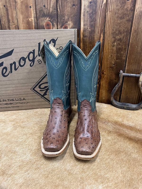 Men's Fenoglio Kango Tobacco Bruciato Ostrich Boot-Men's Boots-Fenoglio Boots-Lucky J Boots & More, Women's, Men's, & Kids Western Store Located in Carthage, MO