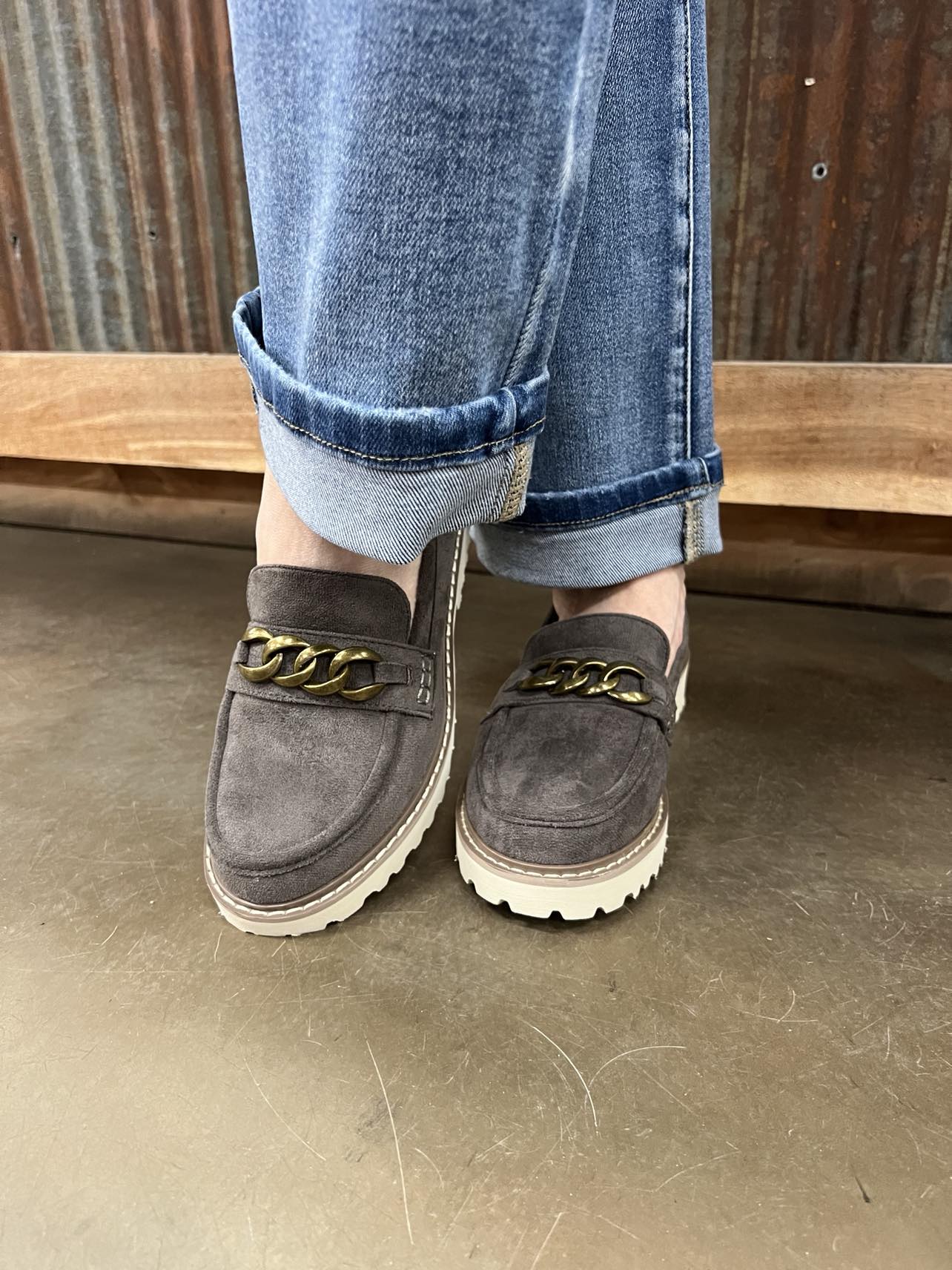 Literally Loafers by Hey Girl in Light Grey Faux Suede *FINAL SALE*-Women's Casual Shoes-Corkys Footwear-Lucky J Boots & More, Women's, Men's, & Kids Western Store Located in Carthage, MO