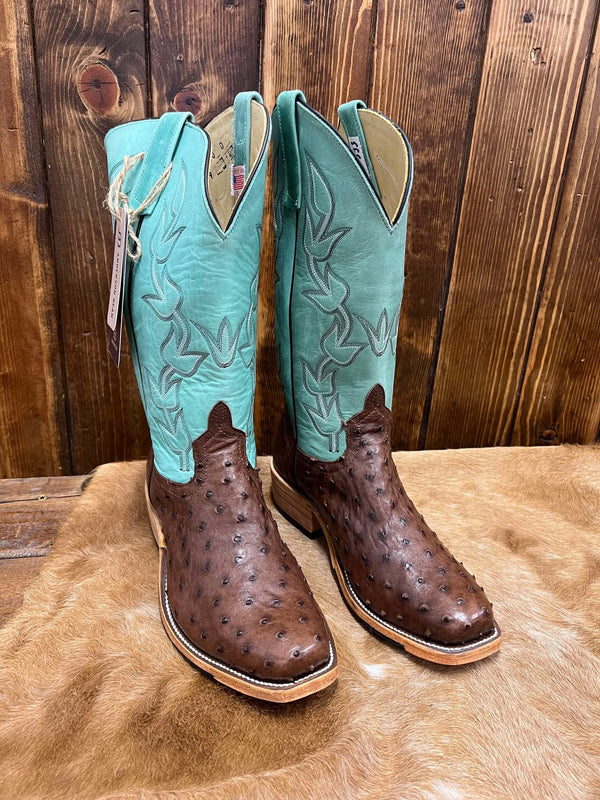 Men's Anderson Bean Cafe Americano Full Quill Ostrich Boot-Men's Boots-Anderson Bean-Lucky J Boots & More, Women's, Men's, & Kids Western Store Located in Carthage, MO