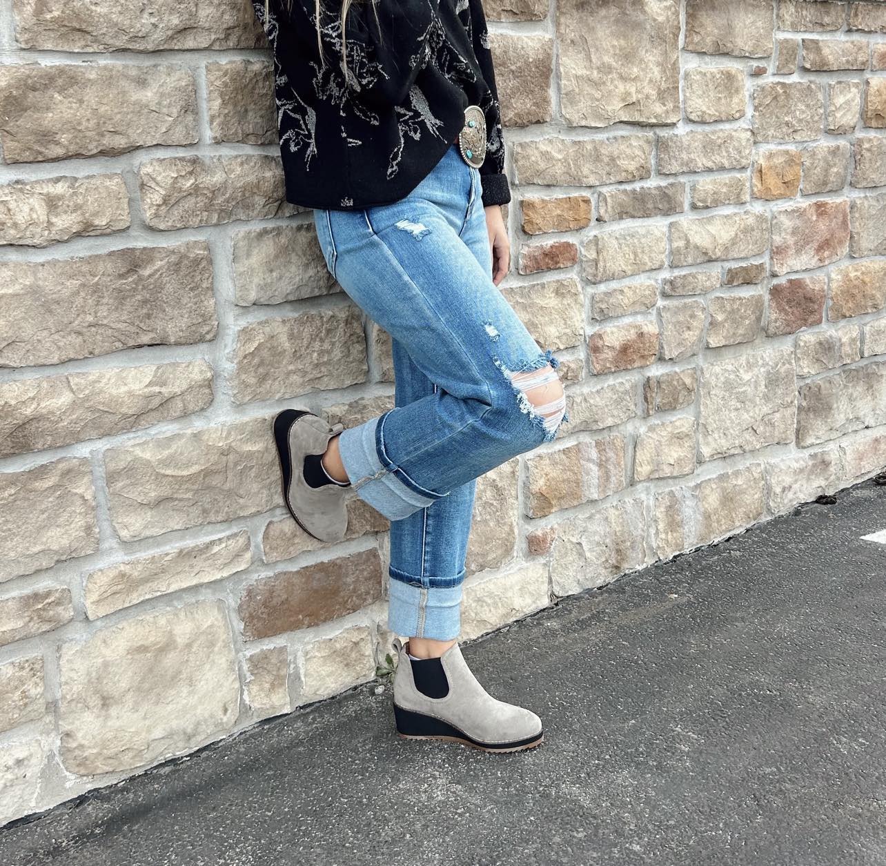 Corkys Love you a Latte in Grey Suede Booties *FINAL SALE*-Women's Boots-Corkys Footwear-Lucky J Boots & More, Women's, Men's, & Kids Western Store Located in Carthage, MO