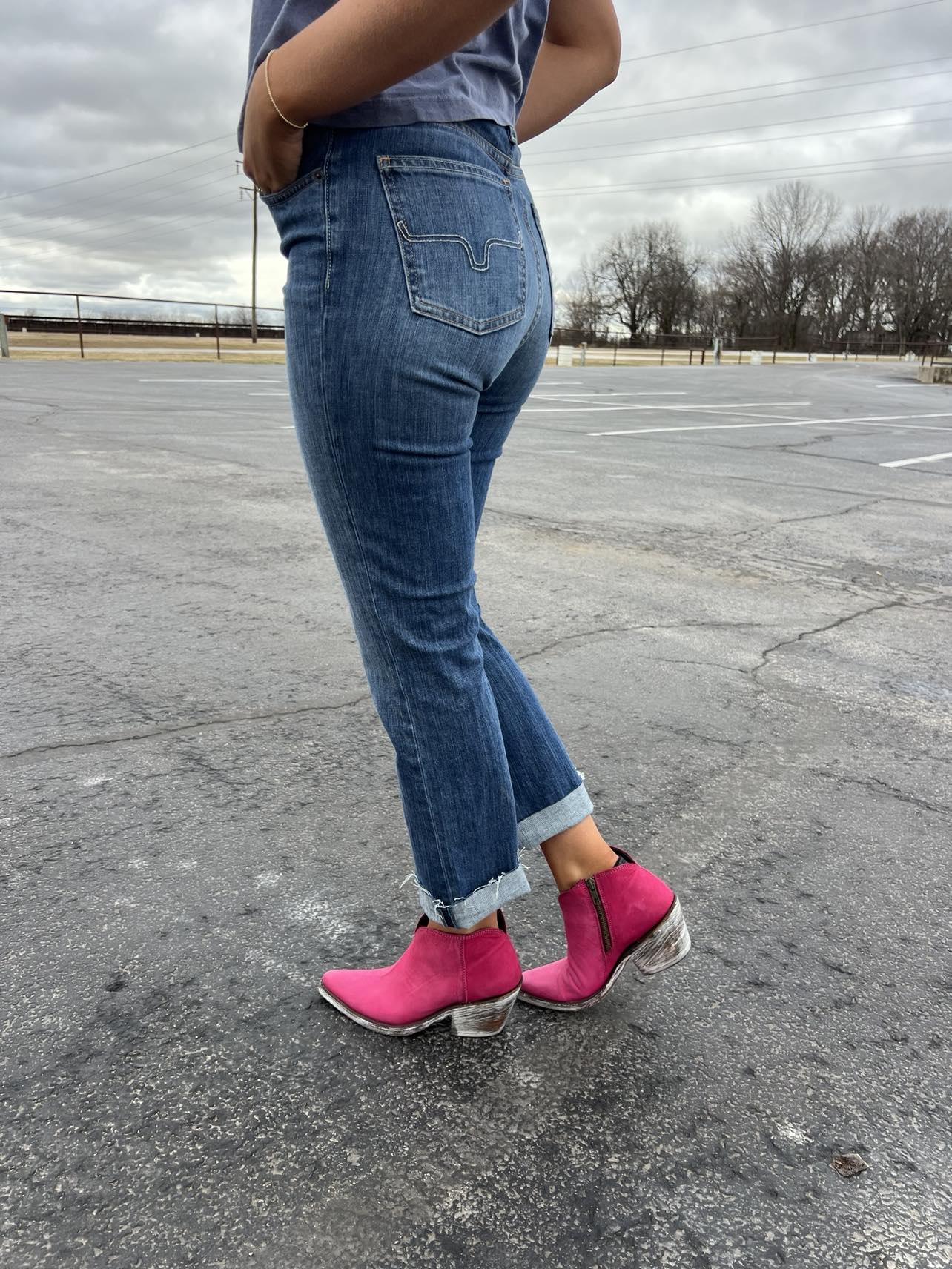 Lidia Nob Grease Fuchsia Booties by Liberty Black *FINAL SALE*-Women's Booties-Liberty Black-Lucky J Boots & More, Women's, Men's, & Kids Western Store Located in Carthage, MO