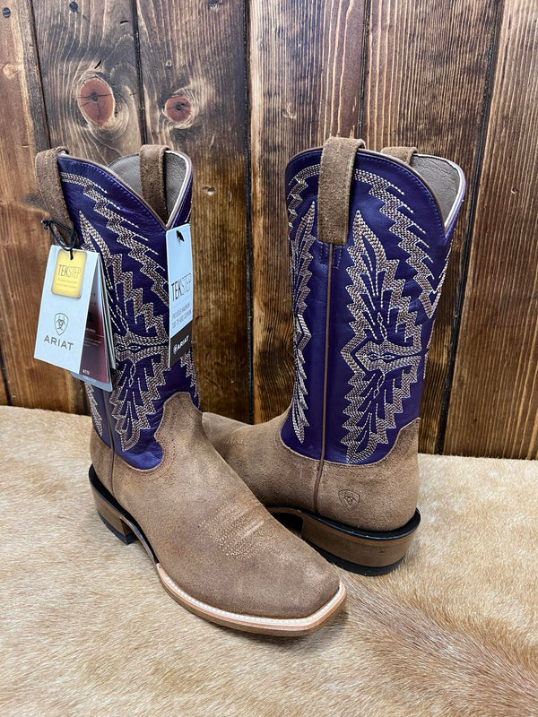 Men's Ariat Futurity Showman Foothill Brown Roughout Boot-Men's Boots-Ariat-Lucky J Boots & More, Women's, Men's, & Kids Western Store Located in Carthage, MO