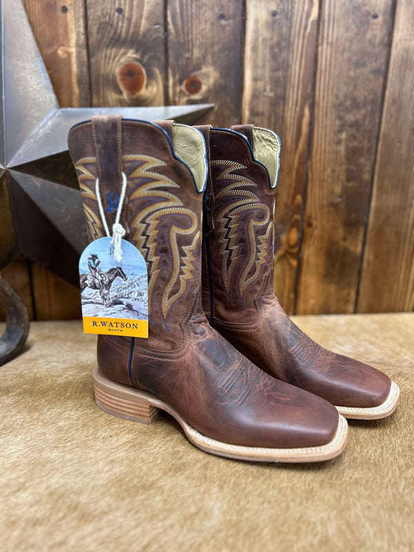 Men's R. Watson Cognac Goat Boot-Men's Boots-R. Watson-Lucky J Boots & More, Women's, Men's, & Kids Western Store Located in Carthage, MO