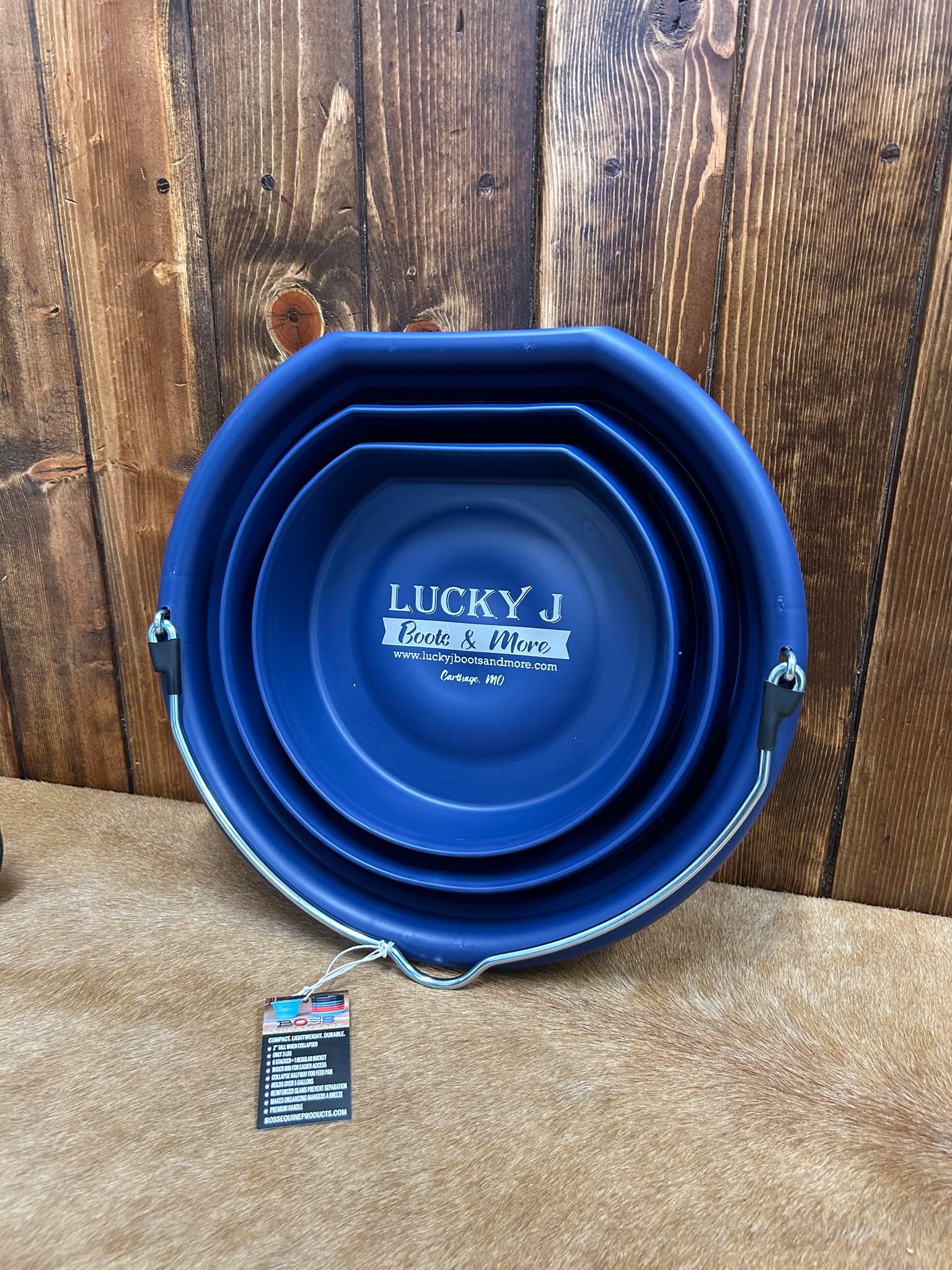 Boss Equine Collapsible Buckets-BUCKET-Boss Equine Products-Lucky J Boots & More, Women's, Men's, & Kids Western Store Located in Carthage, MO