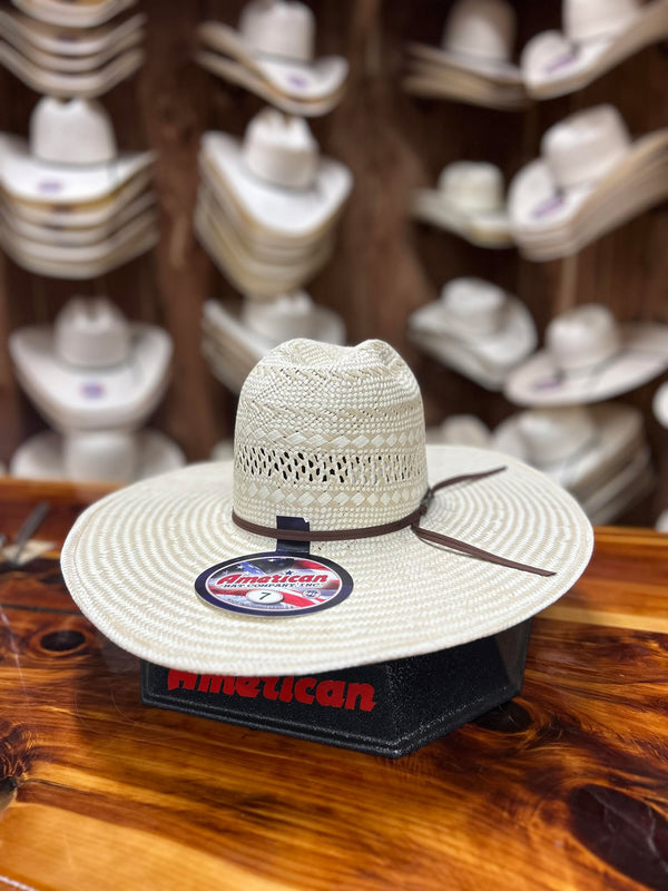 American 845 S-MINN Straw Hat 5" Brim FZ-Straw Cowboy Hats-American Hat Co.-Lucky J Boots & More, Women's, Men's, & Kids Western Store Located in Carthage, MO
