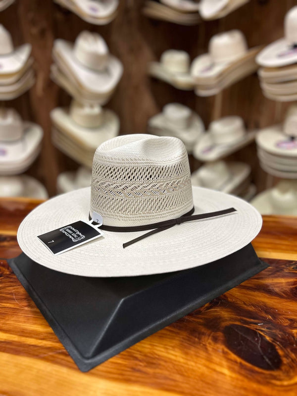 Rodeo King Quenten Alpine 4 1/2" Flat Brim Straw Hat-Straw Cowboy Hats-Rodeo King-Lucky J Boots & More, Women's, Men's, & Kids Western Store Located in Carthage, MO