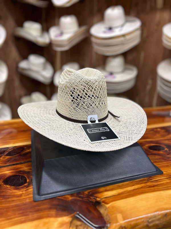 Rodeo King Quenten Jute 4 1/2" Brim Flat Straw Hat-Straw Cowboy Hats-Rodeo King-Lucky J Boots & More, Women's, Men's, & Kids Western Store Located in Carthage, MO