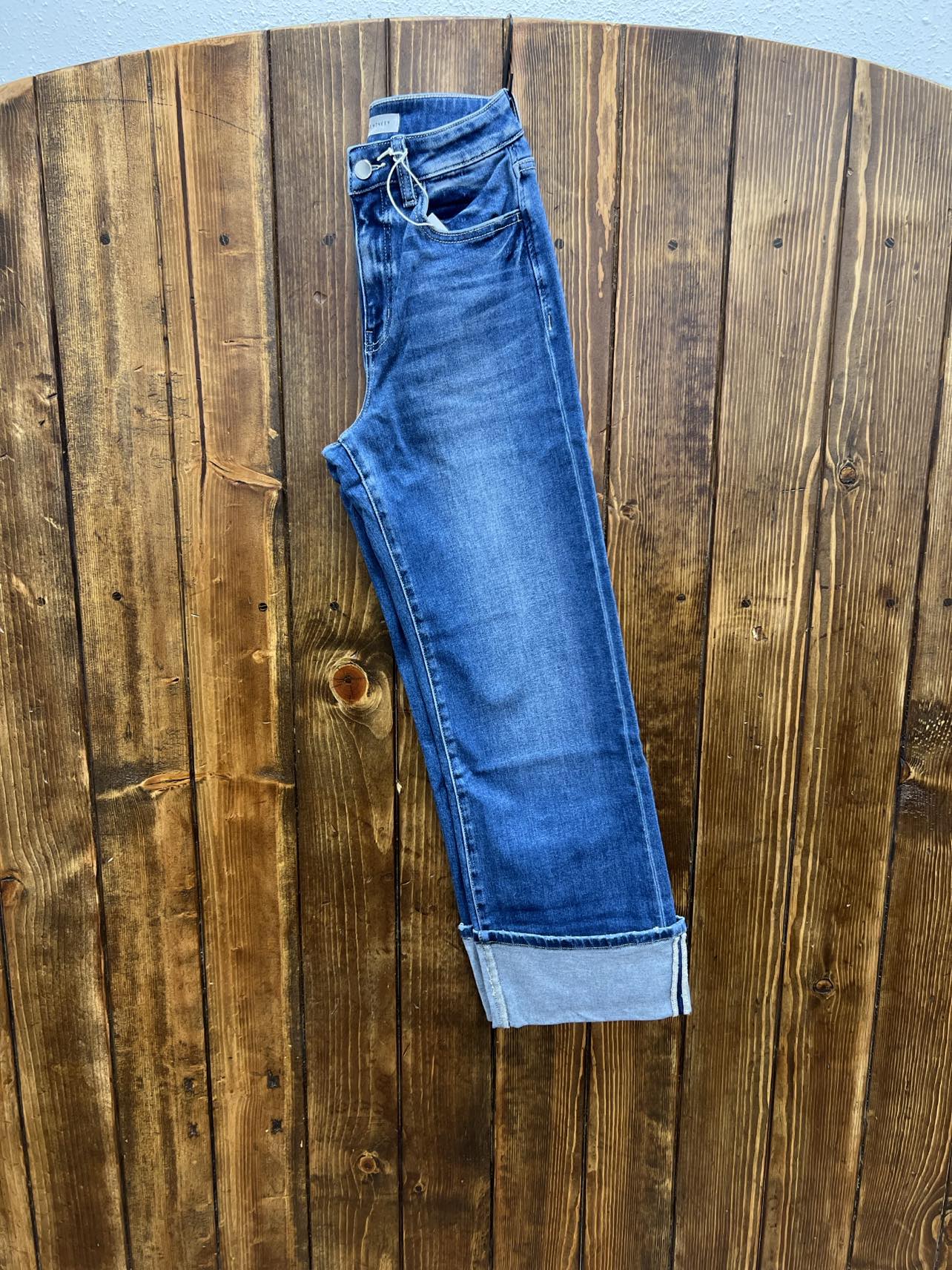 Women's Flying Monkey Finley 90's Vintage Cuff Jean-Women's Denim-Flying Monkey-Lucky J Boots & More, Women's, Men's, & Kids Western Store Located in Carthage, MO