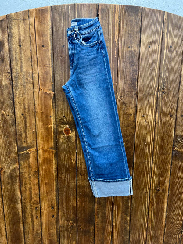 Women's Flying Monkey Finley 90's Vintage Cuff Jean-Women's Denim-Flying Monkey-Lucky J Boots & More, Women's, Men's, & Kids Western Store Located in Carthage, MO