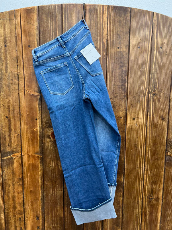 Women's Flying Monkey Finley 90's Vintage Cuff Jean-Women's Denim-Flying Monkey-Lucky J Boots & More, Women's, Men's, & Kids Western Store Located in Carthage, MO