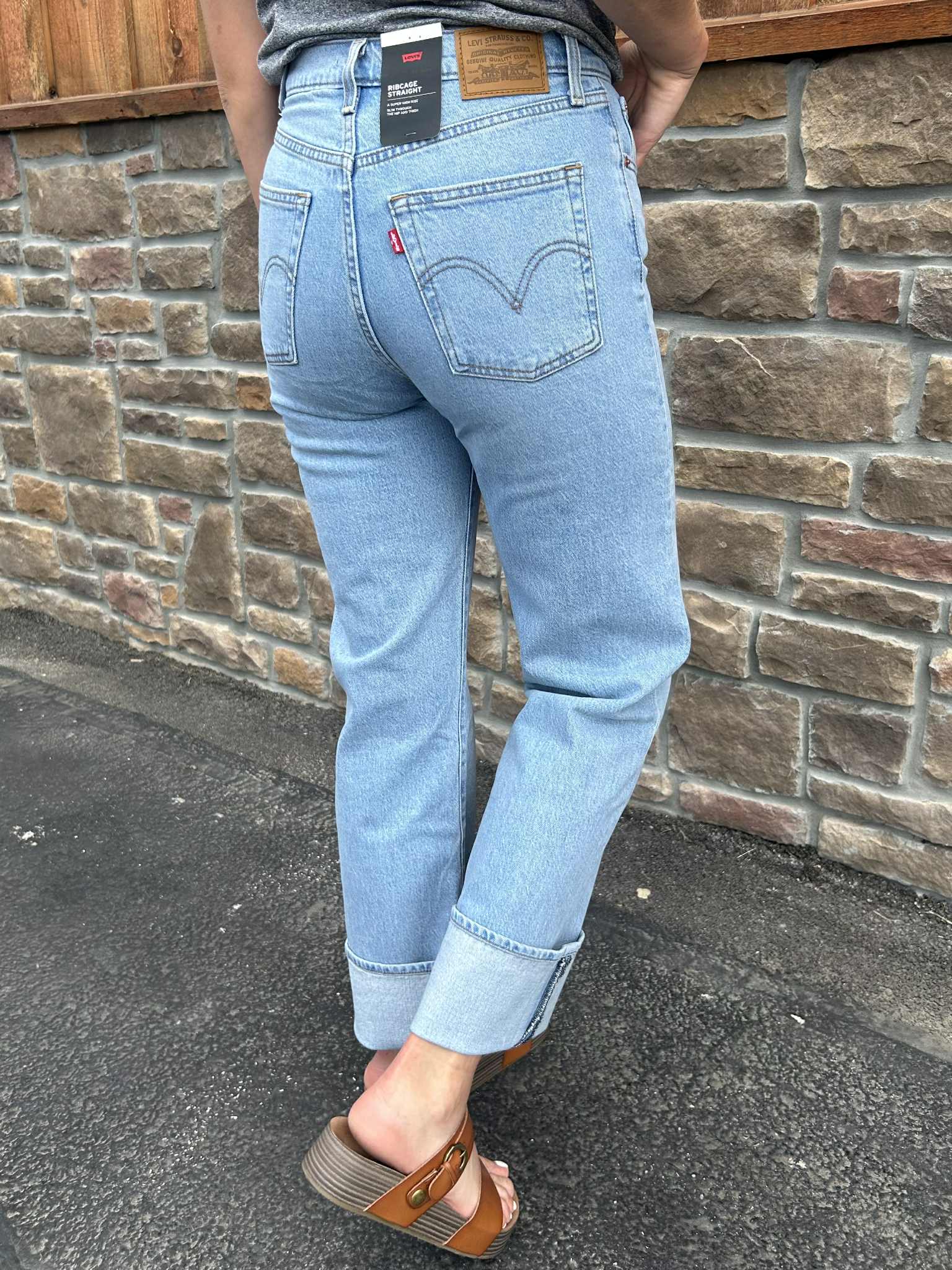 Levi's Ribcage Full Length Straight Leg in Light Wash-Women's Denim-Levi's-Lucky J Boots & More, Women's, Men's, & Kids Western Store Located in Carthage, MO