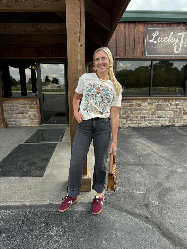 Hidden Caroline High Rise Cuffed Classic Straight Leg Jean-Women's Denim-HIDDEN-Lucky J Boots & More, Women's, Men's, & Kids Western Store Located in Carthage, MO