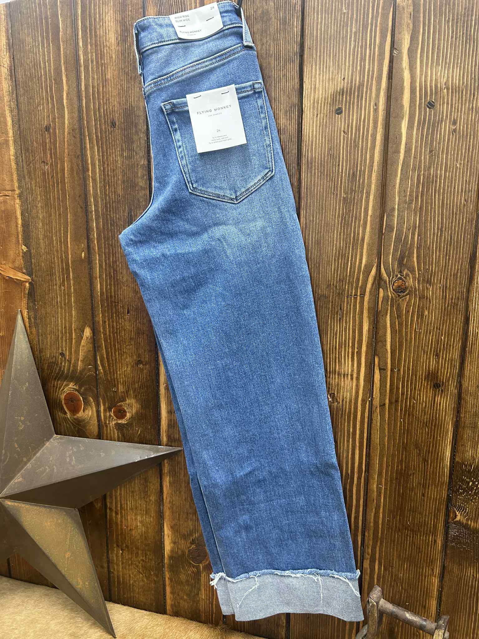 Flying Monkey Kylani High Rise Slim Wide Leg Jean-Women's Denim-Flying Monkey-Lucky J Boots & More, Women's, Men's, & Kids Western Store Located in Carthage, MO