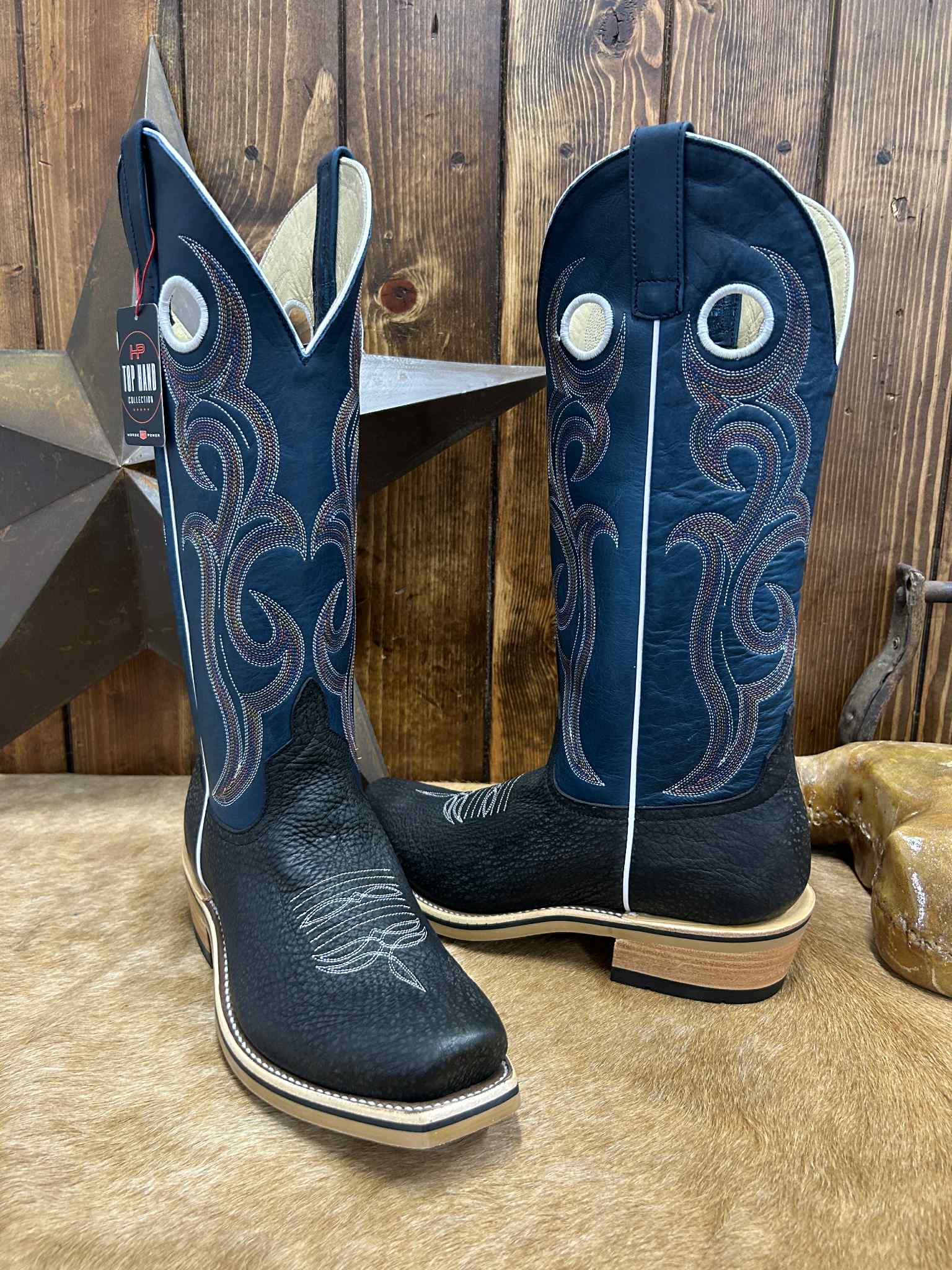 Men's Horse Power Black Rock Shrunken Bullhide Boot-Men's Boots-Horse Power-Lucky J Boots & More, Women's, Men's, & Kids Western Store Located in Carthage, MO