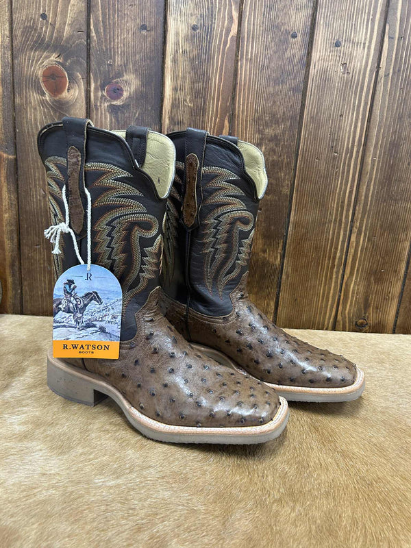 Men's R. Watson Kango Tobacco Full Quill Ostrich Boot-Men's Boots-R. Watson-Lucky J Boots & More, Women's, Men's, & Kids Western Store Located in Carthage, MO