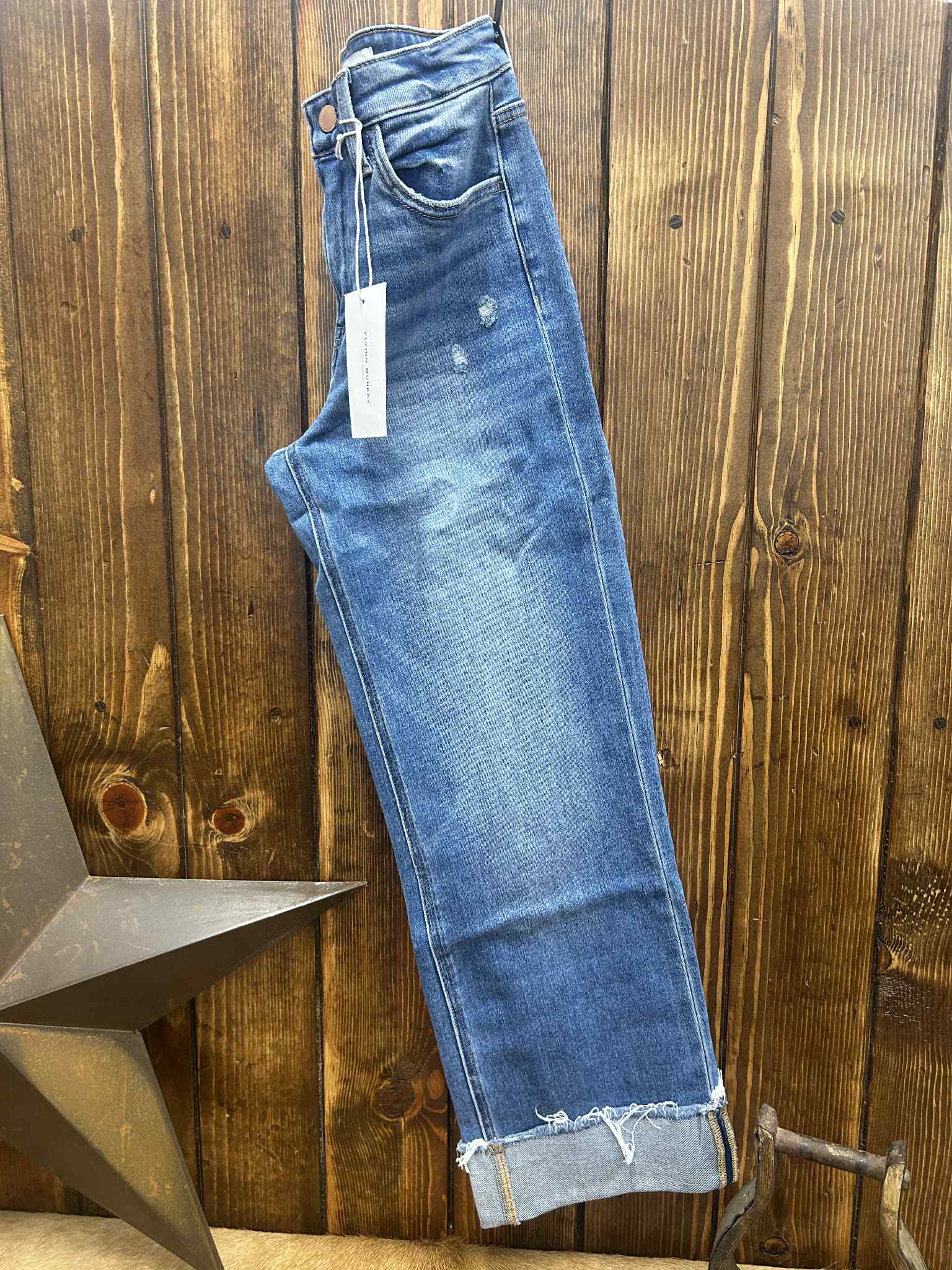 Flying Monkey Kylani High Rise Slim Wide Leg Jean-Women's Denim-Flying Monkey-Lucky J Boots & More, Women's, Men's, & Kids Western Store Located in Carthage, MO
